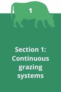 Section 1: Continuous grazing systems